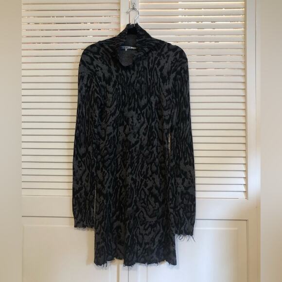 Pam & Gela Ocelot Mock Neck Dress Grey - Picture 10 of 14